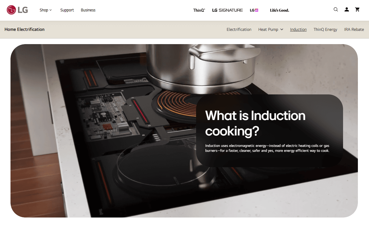 LG Induction Cooking product screenshot